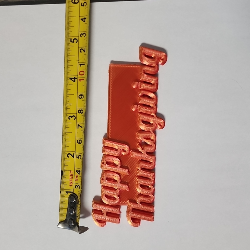 Happy Thanksgiving 5"x2" sign use valcro glue or magnet on the back.